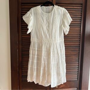 Closed White Eyelet Short Sleeve Dress